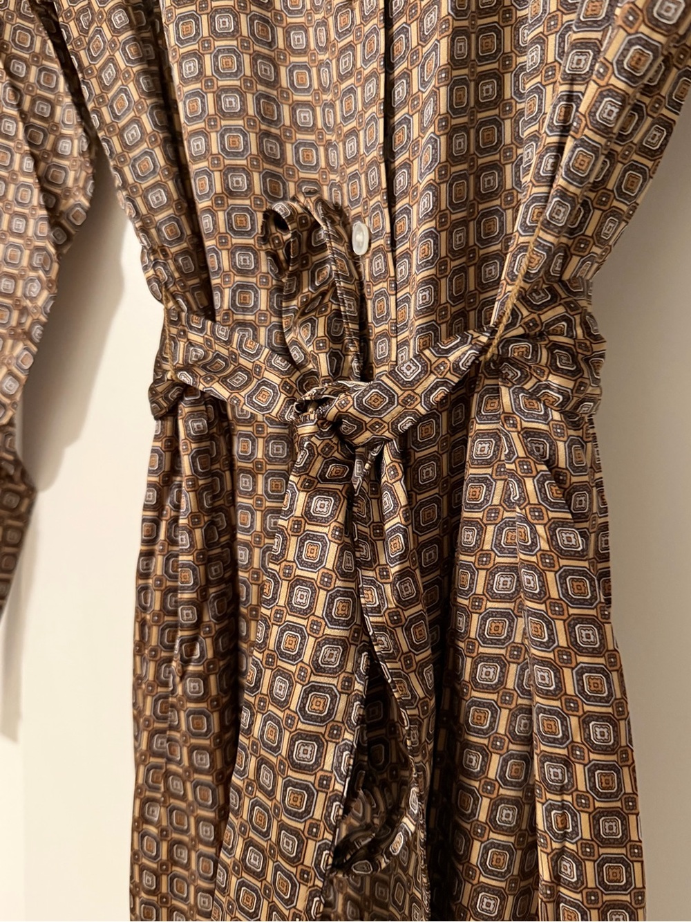 Banana Republic Brown Geometric Print Maxi Shirt Dress - Picture 5 of 5